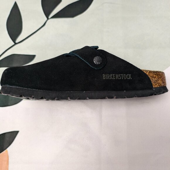 NWT - Women's Black Suede Birkenstock Boston Shoes - Narrow Fit - Picture 4 of 5